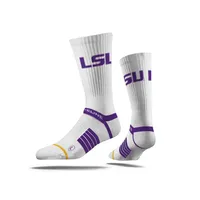 NCAA LSU Tigers Premium Knit Crew Socks - White