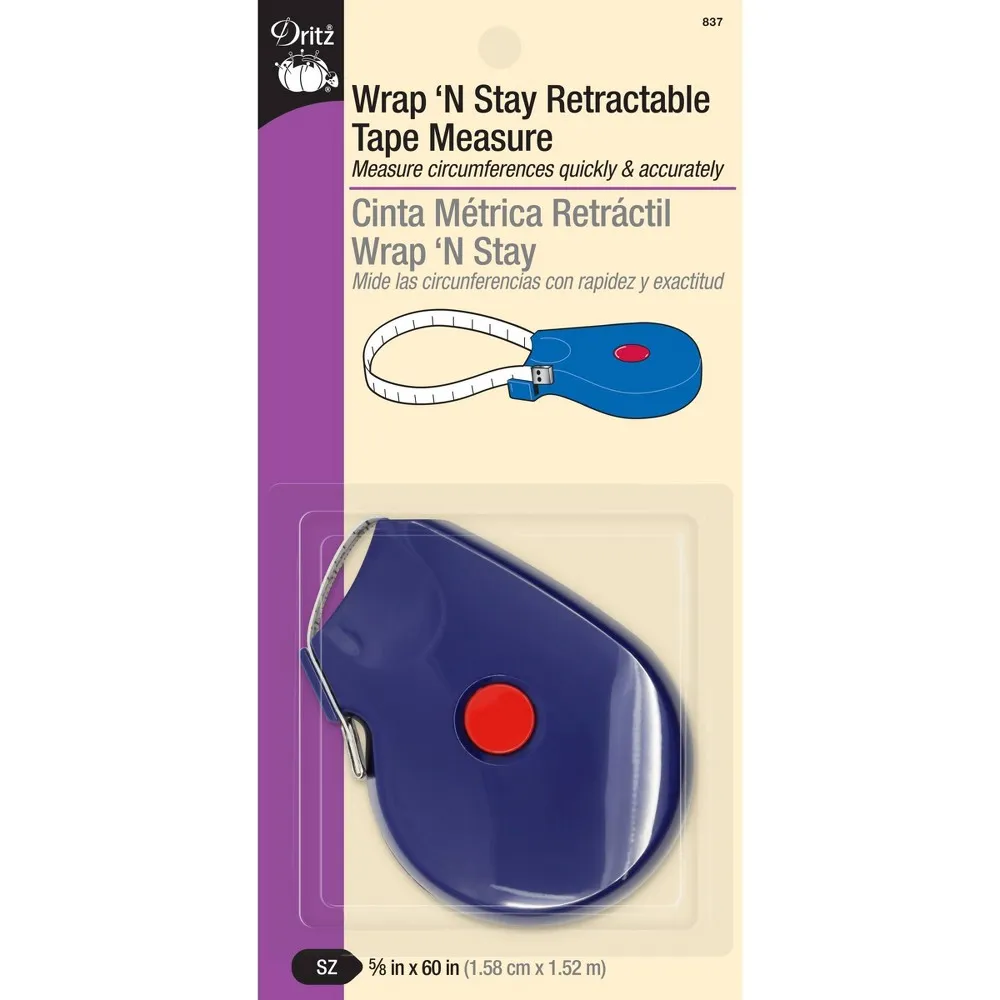 Dritz 60 Wrap N Stay Retractable Tape Measure