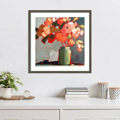 Amanti Art 25x25 Happy Flowers by Sue Riger Wood Framed Wall Art Print