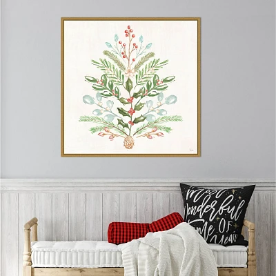 Amanti Art 30x30 Elegant Holiday V by Veronique Charron Framed Canvas Wall Art Print