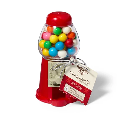 Christmas Mini Gumball Machine with Rainbow Gumballs - 2.5oz - Favorite Day