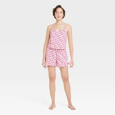 Womens Barbie X Skinnydip Logo Graphic Pajama Set
