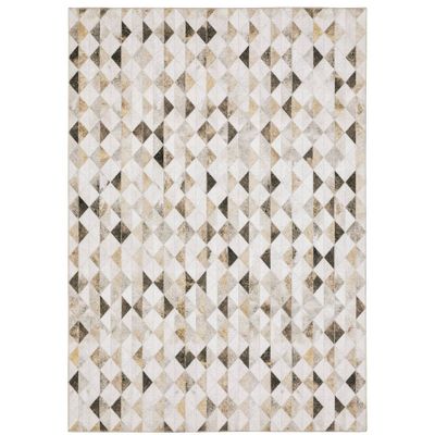 Marcel Geometric Animal Print Area Rug Beige/Brown: Contemporary Flat Pile, Fade & Stain-Resistant - Captiv8e Designs