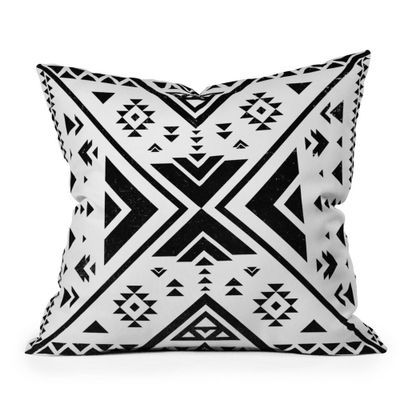 Nature Magick Southwest Geometric Bohemian Throw Pillow Black/White - Designs