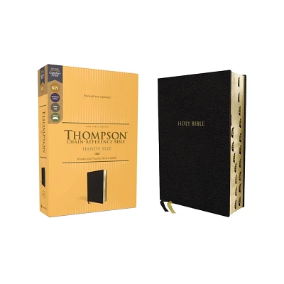 Kjv, Thompson Chain-Reference Bible, Handy Size, European Bonded Leather, Black, Red Letter, Thumb Indexed, Comfort Print - by Zondervan