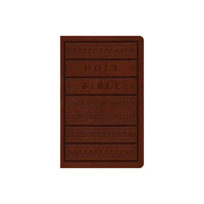 ESV Large Print Personal Size Bible (Trutone, Brown, Engraved Mantel Design) - (Leather Bound)