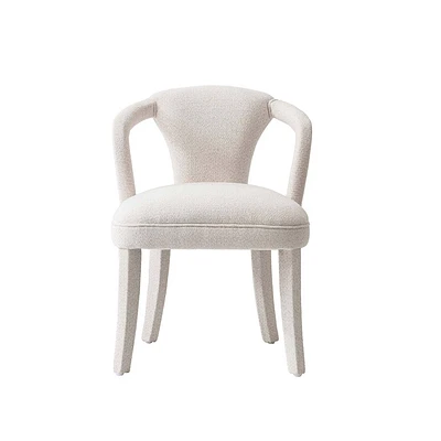 Manhattan Comfort Palmer Modern Tweed Upholstered Dining Armchair Ivory