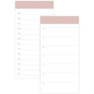 Sugar Paper Essentials 2pk Undated Weekly & Dated Daily Planning Notepad Set: To-Do List & Magnetic Notepad for Fridge