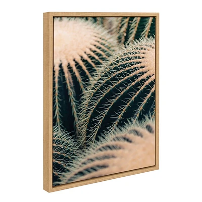 Kate & Laurel All Things Decor  Sylvie Barrel Cactus Framed Wall Art by Alicia Bock: Modern Canvas with Plastic Frame