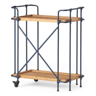 Eden Firwood and Iron Bar Cart - Antique Finish - Christopher Knight Home: Weather-Resistant, 2 Shelves