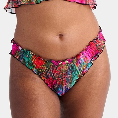 Parade Women Floral Print Silky Meh Flutter Cheeky Underwear