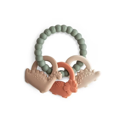 Mushie Silicone Teether - Dino Ring