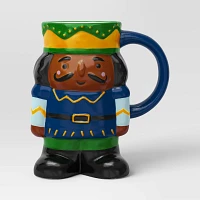 16oz Christmas Earthenware Figural Nutcracker Mug - Wondershop