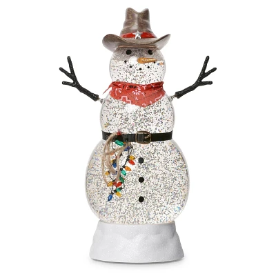 Roman LED Swirl Christmas Cowboy Snowman Figurine