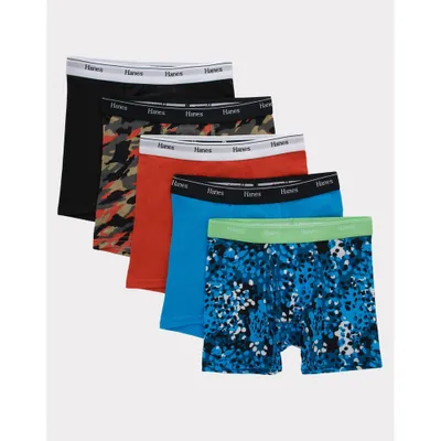 Hanes Boys 5pk Originals Printed Boxer Briefs