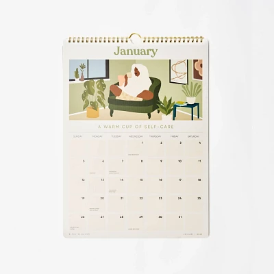 Black History Month Be Rooted 11x15 2025 12-Month Wall Calendar Cream