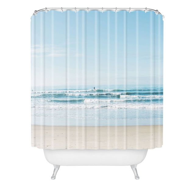 Bethany Young Photography California Surfing Shower Curtain Blue - Deny Designs: Beach Theme, Machine Washable, Microfiber