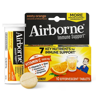 Airborne Immune Support Supplement Dissolving Tablets - Zesty Orange