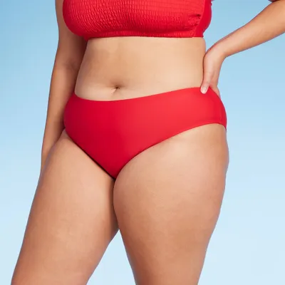 Womens Medium Coverage Bikini Bottom - Wild Fable Red