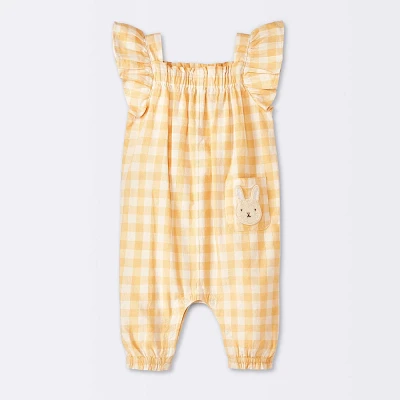 Baby Girls Gingham Gauze Romper