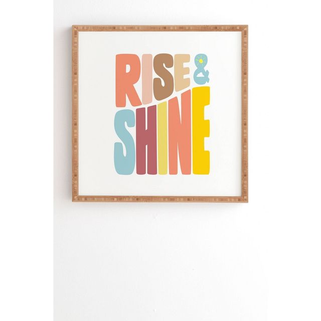 Phirst Rise and Shine Sun Framed Wall Art - Deny Designs: Modern MDF, Hardwood Frame, Sawtooth Back Mount