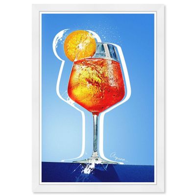 15 x 21 Aperol Italian Kitchen Cocktail Framed Wall Art Print Blue - Wynwood Studio