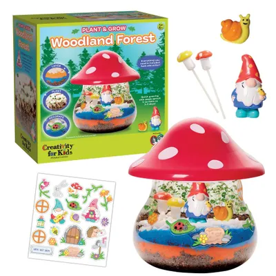 Creativity for Kids Plant & Grow Woodland Forest Garden Art Kit: Kids Gardening Craft with Figures, Seeds, and Pots