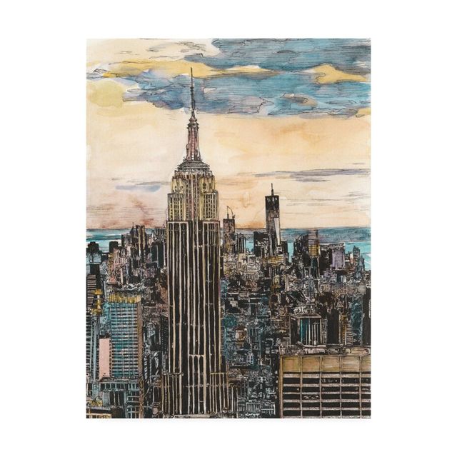 14 x 19 Us Cityscape Nyc by Melissa Wang - Trademark Fine Art: Vertical Canvas, Digital City Artwork