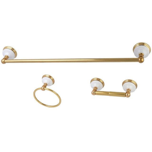 Kingston Brass 3pc Victorian Towel Bar Bathroom Hardware Set Polished Brass  - Kingston Brass