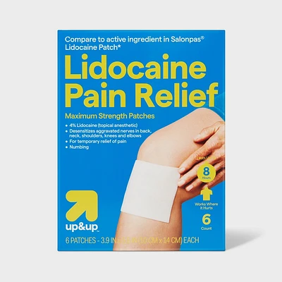 Lidocaine 4% Pain Relieving Gel Patch - 6ct - up & up