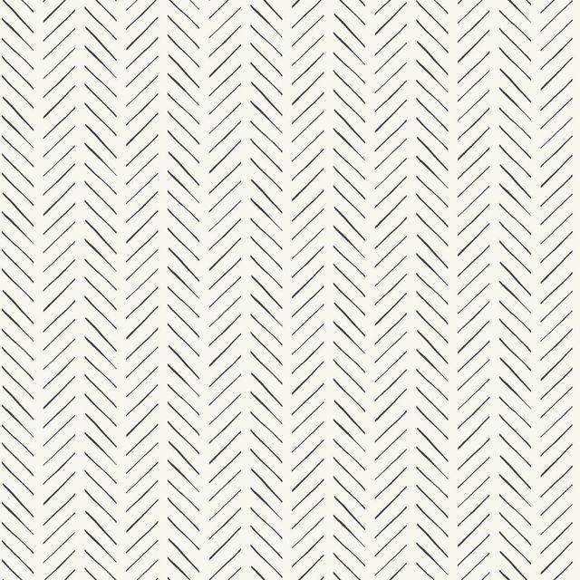 RoomMates Sticks Magnolia Home Wallpaper Cream: Self-Adhesive, Peelable, Repositionable, Modern Herringbone Pattern