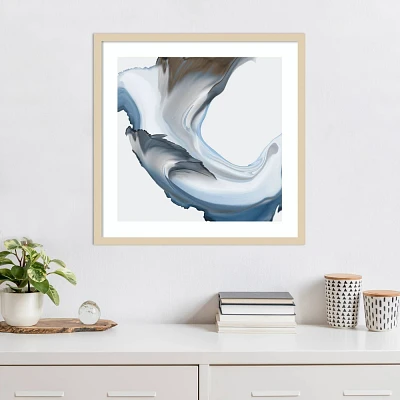 Amanti Art 25x25 Liquid Blue Motion II by Alex Black Wood Framed Wall Art Print