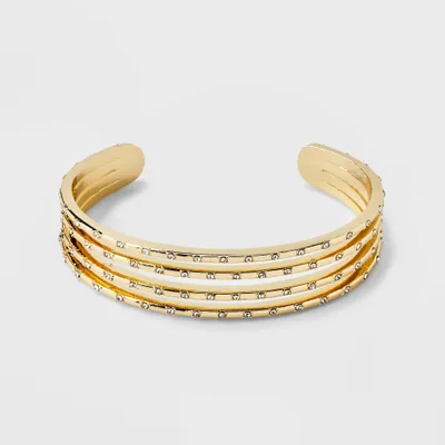 Sugarfix By Baublebar Gold And Crystal Stretch Bracelet Set 3pc