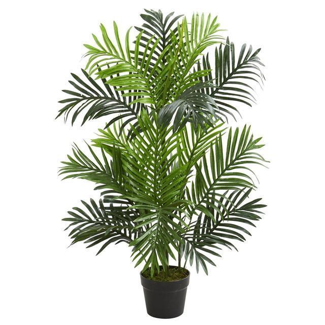 36 Artificial Paradise Palm Tree in Pot Black - Nearly Natural: Indoor Faux Palm, No Assembly Required