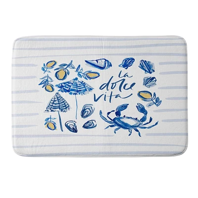 Deny Designs Britt Mills Design Dolce Vita Memory Foam Bath Mat Blue