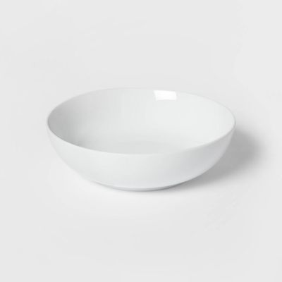 136oz Porcelain Coupe Serving Bowl White - Threshold: Large Round Glazed Dish, Microwave & Dishwasher Safe