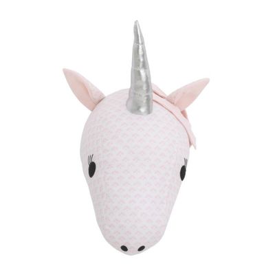 NoJo Unicorn Plush Head Wall Dcor - Pink and White