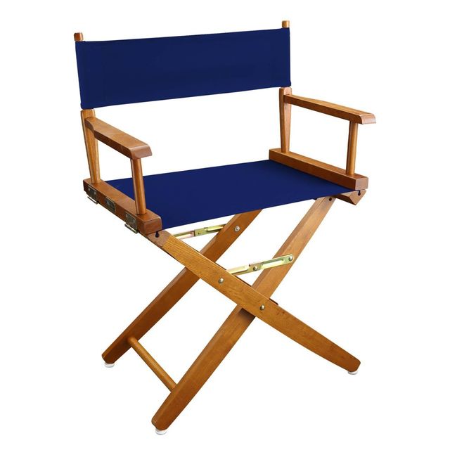 18 Extra Wide Directors Chair Mission Oak Frame Royal Blue - Flora Home