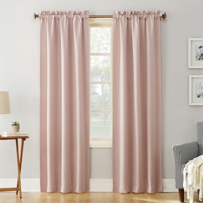 40x95 Sun Zero Blackout Kenneth Energy Saving Rod Pocket Curtain Panel Blush: Noise Reduction, Energy Efficient