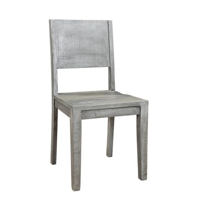 Set of 2 Raven Mango Wood Dining Chairs Gray - Timbergirl: Handcrafted, Solid Wood, No Assembly Required