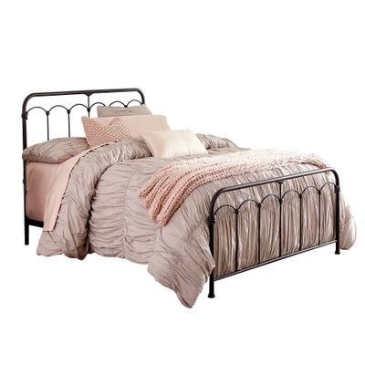 Hillsdale Furniture King Jocelyn Metal Bed Black: Traditional Design, Arch Detailing, 50 Headboard