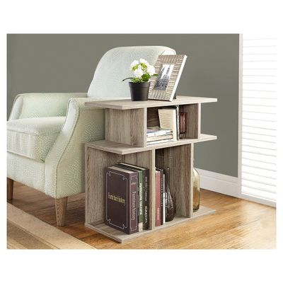 End Table - Reclaimed Wood-look - EveryRoom: Contemporary Style, 6-Shelf Storage, for Family Room