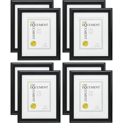 Kiera Grace (Set of 8) 11x14 Oxford Document Frames for 8.5x11 Photo Black: Diploma & Certificate Display