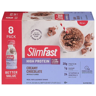 SlimFast High Protein - Low Carb Ready to Drink Nutritional Milkshake - Chocolate - 11 fl oz/8pk