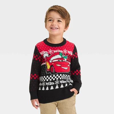 Toddler Boys Disney Cars Lightning McQueen Christmas Pullover Sweater