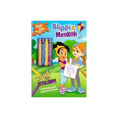 Blippi: Blippi and Meekah Love to Color! - (Color & Activity with Crayons) by Editors of Studio Fun International (Paperback)