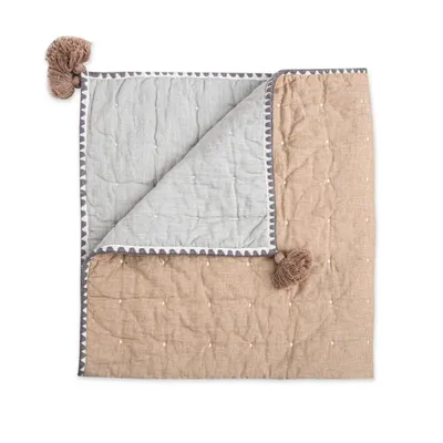 Crane Baby Quilted Baby Reversible Blanket