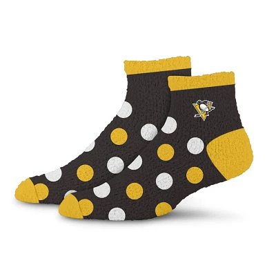 NHL Pittburgh Penguin Dotty Fuzzy Sock - One Size Fit Mot