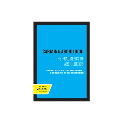 Carmina Archilochi - (Paperback)