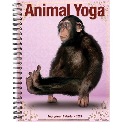 Willow Creek Press Animal Yoga 2025 Engagement Calendar: Weekly Planner, Spiral Binding, 6.5x8.525, All Ages, Blue